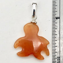 Load image into Gallery viewer, Cartoon Natural Red Carnelian Dangly Octopus Sterling Silver Pendant| 1 1/4 " |