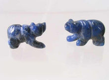 Load image into Gallery viewer, Roar! 2 Hand Carved Natural Sodalite Bear Beads | 13x18x7mm | Blue white - PremiumBead Primary Image 1