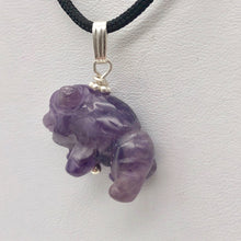 Load image into Gallery viewer, Amethyst Hand Carved Bison / Buffalo Sterling Silver 1" Long Pendant 509277AMS - PremiumBead Alternate Image 10