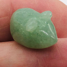 Load image into Gallery viewer, Two Aventurine Carved Mouse Beads | 19x11x11 mm | Green