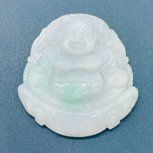 Load image into Gallery viewer, 160cts Hand Carved Buddha Gorgeous Lavendar Jade Pendant Bead | 50x47x8mm | Green