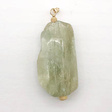 Load image into Gallery viewer, Chatoyant Green Hiddenite Kunzite Crystal 14K Gold Filled Pendant | 1 7/8" |