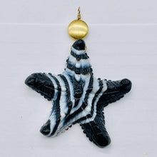 Load image into Gallery viewer, Sardonyx 14K Gold Filled Starfish Pendant | 3" Long | Black White | 1 Pendant |