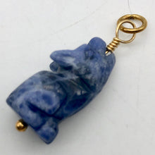 Load image into Gallery viewer, Sodalite Wolf Pendant Necklace | Semi Precious Stone Jewelry | 14k Pendant