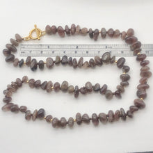 Load image into Gallery viewer, Moonstone 14K Gold Filled Knotted Nugget Necklace | 21 Inch | Purple |