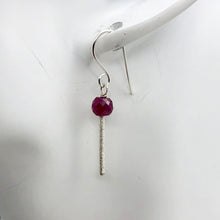 Load image into Gallery viewer, Natural Precious Gemstone Ruby Sterling Silver Earrings | 1 3/8 Inch Long | - PremiumBead Alternate Image 7