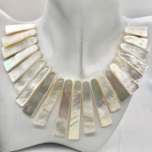 Load image into Gallery viewer, Designer! Mother of Pearl Shell Slab Collar Strand | 21 beads | - PremiumBead Alternate Image 8