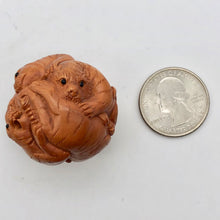 Load image into Gallery viewer, Carved & Signed Tiger Sphere Boxwood Netsuke - PremiumBead Alternate Image 4