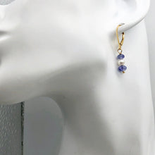 Load image into Gallery viewer, 14K Gold Filled Tanzanite and Fresh Water Pearl Earrings | 1 1/4 Inch Long |