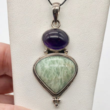 Load image into Gallery viewer, Alluring Amethyst and Amazonite Sterling Silver Pendant 504106 - PremiumBead Alternate Image 3