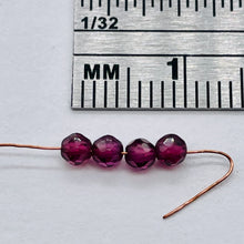Load image into Gallery viewer, 4 Gorgeous Rhodolite Garnet Excellent 3mm Faceted Beads 06542