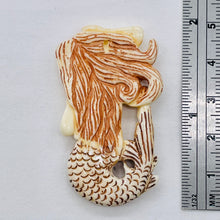 Load image into Gallery viewer, Mermaid, Happy Mermaid | 48x27x7mm | red white | 1 Pendant bead |