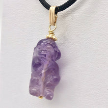 Load image into Gallery viewer, Amethyst Monkey Pendant Necklace | Semi Precious Stone Jewelry | 14k Pendant - PremiumBead Alternate Image 4
