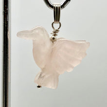 Load image into Gallery viewer, Rose Quartz Dove Pendant Necklace | Semi Precious Stone Jewelry | Silver
