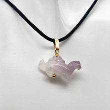 Load image into Gallery viewer, Dinosaur Carved Amethyst Stegosaurus 14Kgf Pendant | 1 inch long | Purple | - PremiumBead Alternate Image 5