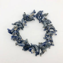 Load image into Gallery viewer, Unique 2 Carved Sodalite Jumping Dolphin Beads | 25x11x8mm | Blue white - PremiumBead Alternate Image 9