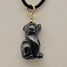 Load image into Gallery viewer, Faithful Hematite Hand Carved Dog 22K Vermeil Pendant 509261HMG - PremiumBead Alternate Image 2