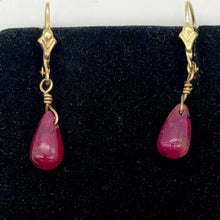 Load image into Gallery viewer, Sensational 6cts Genuine Natural Ruby and Solid 14K Gold Earrings 008536 - PremiumBead Alternate Image 3