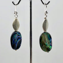 Load image into Gallery viewer, Abalone Sterling Silver Drop Earrings | 2 1/4" Long | Blue | 1 Pair Earrings |