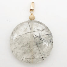 Load image into Gallery viewer, Tourmalated Quartz Beautiful Round 14K Gold Filled Pendant | 30mm | Disc |