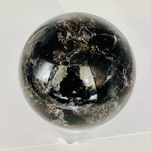 Load image into Gallery viewer, Arfvedsonite Scry Meditation Sphere Round | 2" | Black/Silver | 1 Sphere |