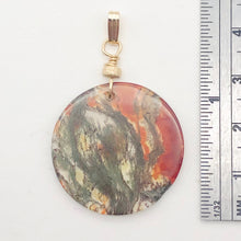 Load image into Gallery viewer, Limbcast Round 14K Gold Filled Pendant | 1.5" Long | Green Clear Orange |