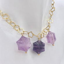 Load image into Gallery viewer, Natural Fluorite & 22K Vermeil Star 18 inch Necklace 209245Fl - PremiumBead Alternate Image 2