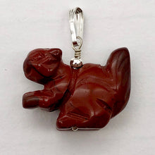 Load image into Gallery viewer, Jasper Squirrel Pendant Necklace| Semi Precious Stone Jewelry | Sterling Silver|