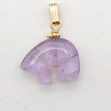 Load image into Gallery viewer, Amethyst 14K Gold Filled Zuni Bear Drop | 1" Long | Purple | 1 Pendant