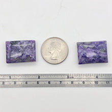 Load image into Gallery viewer, 80cts of Rare Rectangular Pillow Charoite Beads | 2 Beads | 26x19x8mm | 10871A - PremiumBead Alternate Image 6