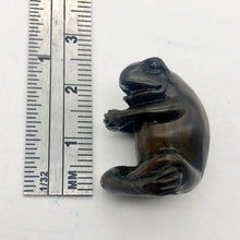 Load image into Gallery viewer, Sumo Carved Teak Froggie Toad Ojime Netsuke Bead | 24x19x16mm | Brown - PremiumBead Alternate Image 6