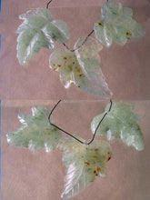 Load image into Gallery viewer, Hand Carved Green Prehnite Leaf Briolette 3 Bead Set 009885B - PremiumBead Primary Image 1
