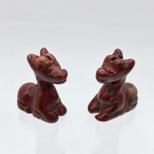 Load image into Gallery viewer, Graceful 2 Carved Brecciated Jasper Giraffe Beads | 21x17x9.5mm | Red - PremiumBead Primary Image 1