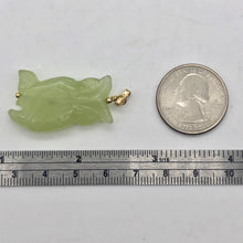 Load image into Gallery viewer, Wisdom Carved Serpentine Jade and 14K Gold Filled Owl Pendant | 1 3/4" (long) - PremiumBead Alternate Image 6