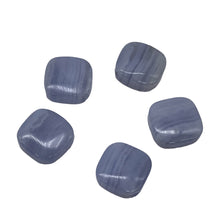 Load image into Gallery viewer, 5 Passion Blue Lace Agate 10x10x4mm Diamond Beads 009374