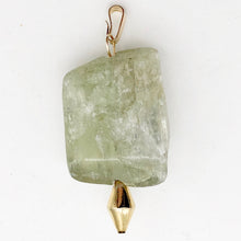 Load image into Gallery viewer, Chatoyant Green Kunzite Faceted Nugget Bead 14K Gold Filled Pendant | 1 1/2" |