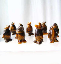 Load image into Gallery viewer, March of The Penguins 2 Tigereye Carved Beads | 21x12x11mm | Golden Brown - PremiumBead Alternate Image 2