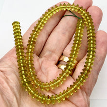 Load image into Gallery viewer, Amber Faceted Roundel Beads Half Strand | 8x4mm | Green | 50 Bead(s)
