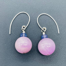 Load image into Gallery viewer, Kunzite Tanzanite Sterling Silver Drop Earrings | 1 1/4" | Lavender Blue |