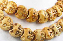 Load image into Gallery viewer, Cozy 2 Hand Carved Kitty Cat Pendant 14x16x9mm Beads 8631B - PremiumBead Primary Image 1