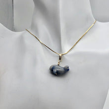 Load image into Gallery viewer, Sodalite Whale Pendant Necklace | Semi Precious Stone Jewelry | 14k gf Pendant - PremiumBead Alternate Image 4
