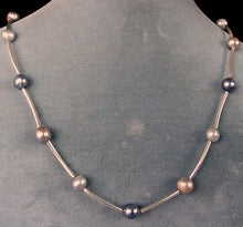 Load image into Gallery viewer, Elegant Tri-Color Fresh Water Pearl Sterling Silver Necklace 200002 - PremiumBead Alternate Image 2