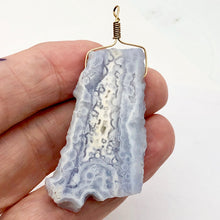 Load image into Gallery viewer, 87cts Blue Chalcedony Druzy Dream Bead 14K Gold Filled Pendant | 2 3/4"Long |
