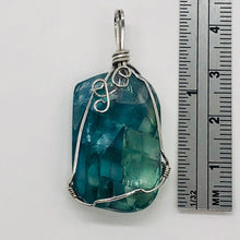 Load image into Gallery viewer, Blue Fluorite Wire Wrap Sterling Silver Drop Pendant | 1 3/4" Long | Blue | 1 ea