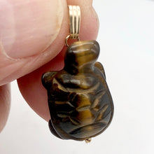 Load image into Gallery viewer, Adorable Tigereye Carved Turtle 14Kgf Pendant | 1.25" (Long) | - PremiumBead Alternate Image 3