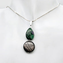 Load image into Gallery viewer, Rare Ruby Fuchsite Hypersthene Teardrop Sterling Silver Pendant | 1 3/4" Long |