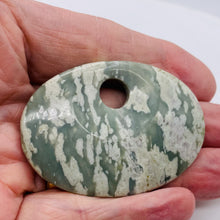 Load image into Gallery viewer, Harmony Stone Oval Centerpiece Bead - Ice Green | 63x45x8mm | 1 Bead |