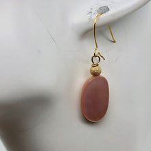 Load image into Gallery viewer, Shimmer! Carved Pink Mother of Pearl Earrings with Gold Disco Ball | 14Kgf | - PremiumBead Alternate Image 4