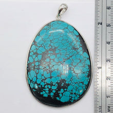 Load image into Gallery viewer, Natural Turquoise 86ct Sterling Silver Oval Pendant 2 1/4x1 1/2" Blue/Black|1|