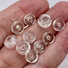Load image into Gallery viewer, Quartz Crystal Polished Roundel Beads | 11x4mm | Clear | 10 Beads |